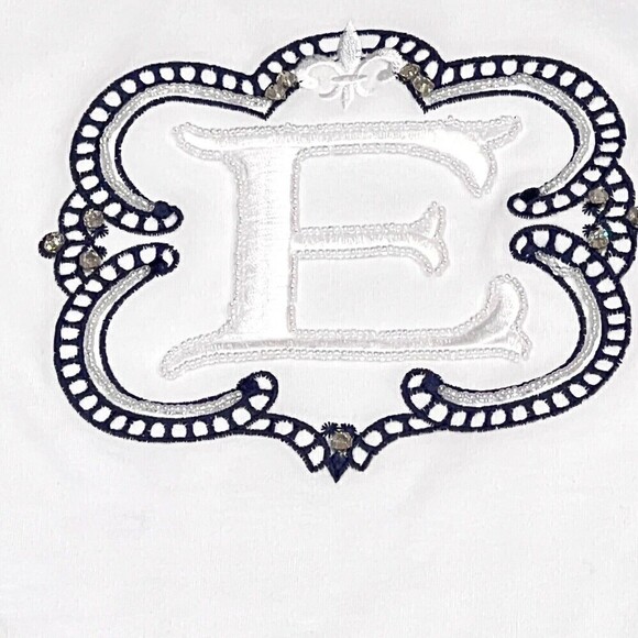 Ermanno Scervino Junior  White “E” Princess T Shirt With Tulle Sleeves Size XL - Picture 2 of 9